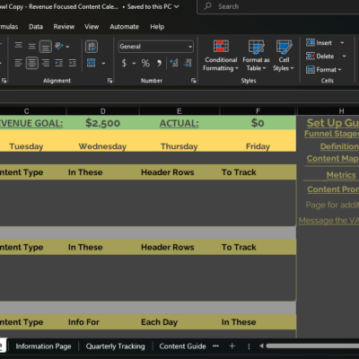 Nightowl Copy Revenue Focused Content Calendar